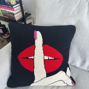 Jonathan Adler Lips Hush Pillow